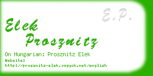 elek prosznitz business card